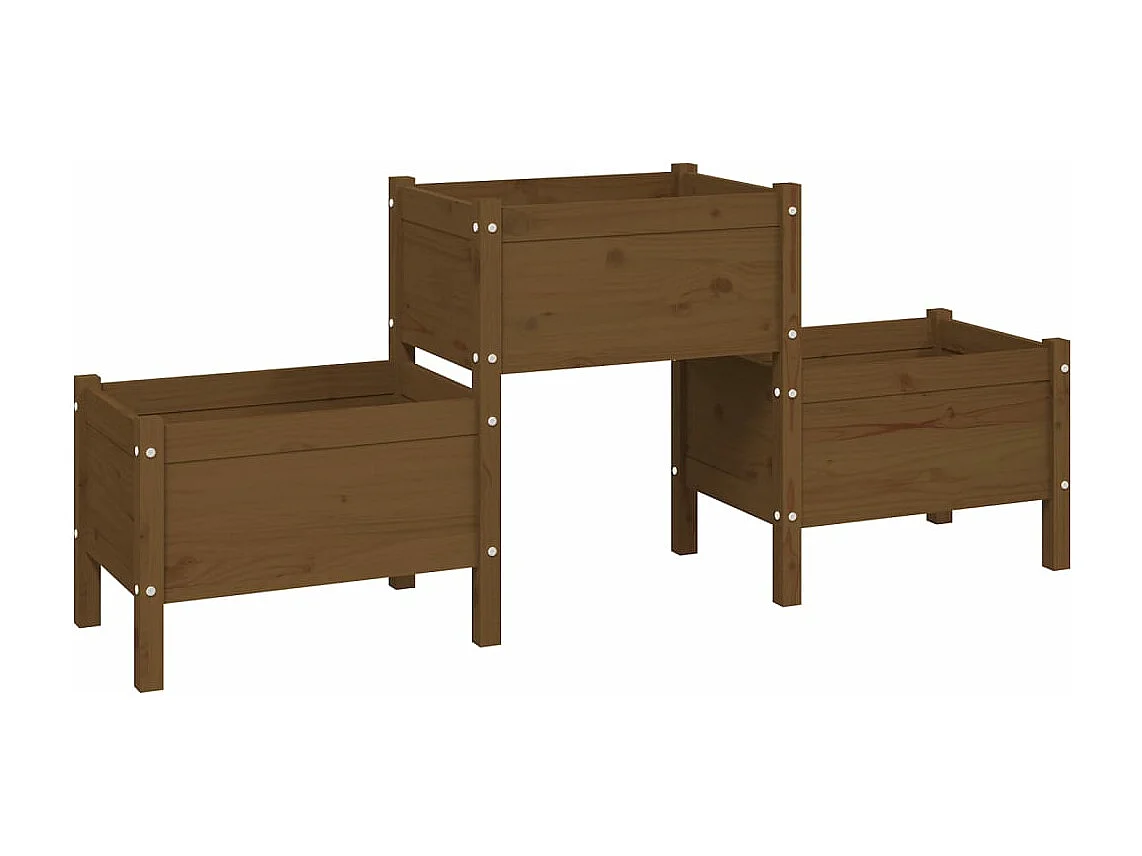 Vassoio per fioriera aiuola rialzata piante fiori terrazza giardino 178,5 x 44 x 75 cm legno massello di pino marrone 02_0037467