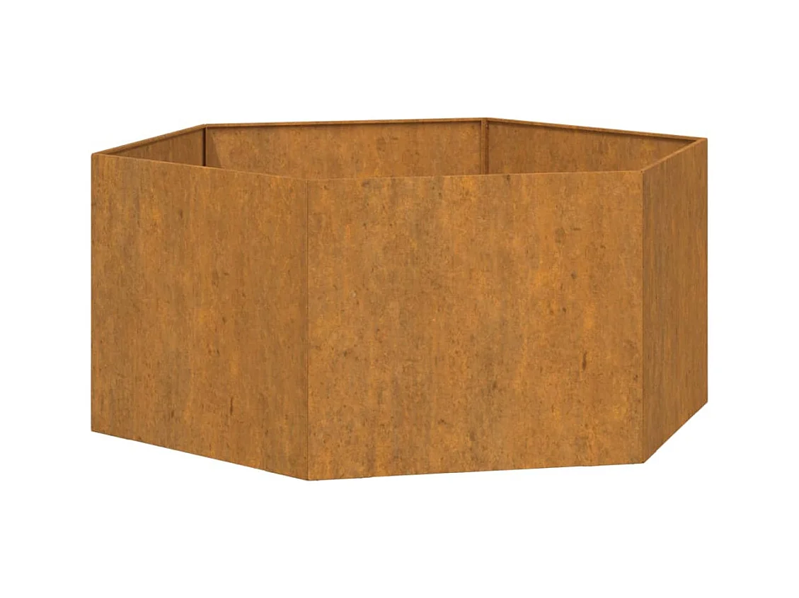 Plantador bandeja elevada plantas flores terraço jardim Enferrujado 90 x 90 x 45 cm aço corten marrom 02_0038723