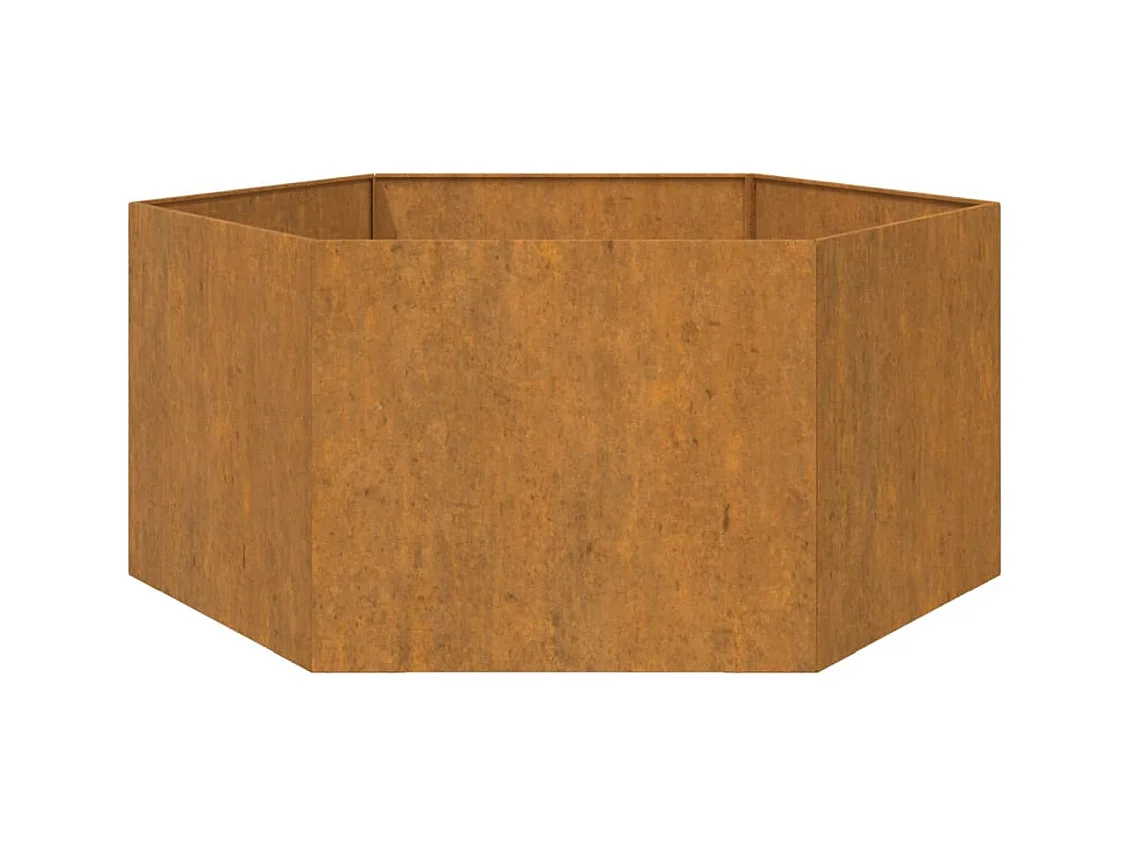 Plantador bandeja elevada plantas flores terraço jardim Enferrujado 90 x 90 x 45 cm aço corten marrom 02_0038723
