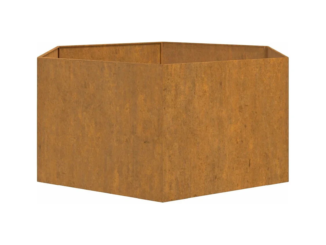 Plantador bandeja elevada plantas flores terraço jardim Enferrujado 90 x 90 x 45 cm aço corten marrom 02_0038723