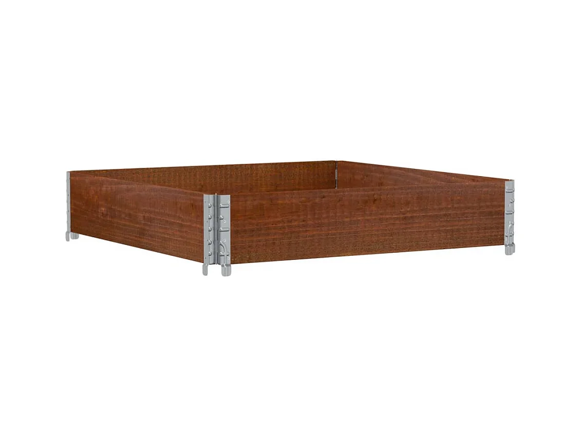 Vassoio per fioriera aiuola rialzata piante fiori terrazza giardino 100 x 100 cm legno massello di pino marrone 02_0037244
