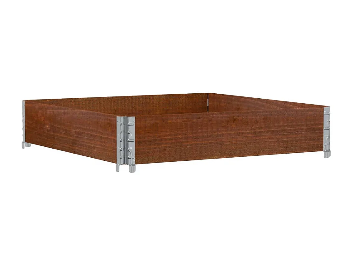 Macetero bancal elevado plantas flores terraza jardín 100 x 100 cm madera maciza de pino marrón 02_0037244