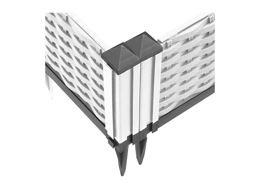 Vassoio per fioriera aiuola rialzata piante fiori terrazza giardino con paletti 125 x 40 x 28,5 cm PP bianco 02_0038185