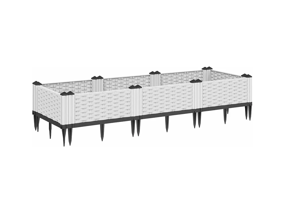 Jardinière bac lit surélevé blanche 125 x 40 x 28 cm 02_0038185