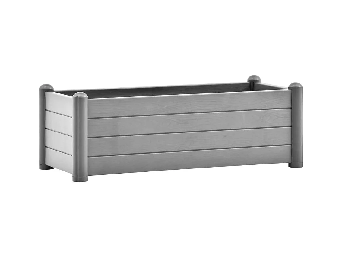Jardinière bac lit surélevé grise 100 x 43 x 35 cm 02_0039854