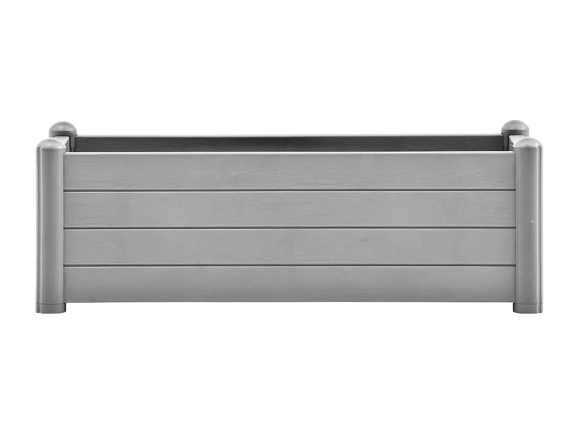 Macetero bancal elevado plantas flores terraza jardín jardín PP piedra 100 x 43 x 35 cm gris 02_0039854