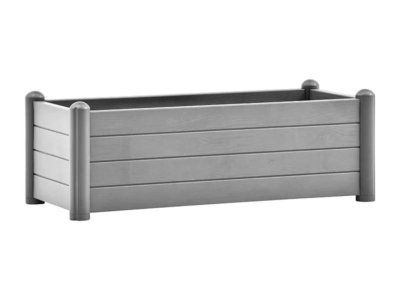 Macetero bancal elevado plantas flores terraza jardín jardín PP piedra 100 x 43 x 35 cm gris 02_0039854