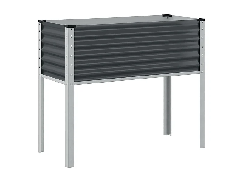 Macetero bancal elevado plantas flores terraza jardín 100 x 41 x 90 cm acero antracita 02_0037271