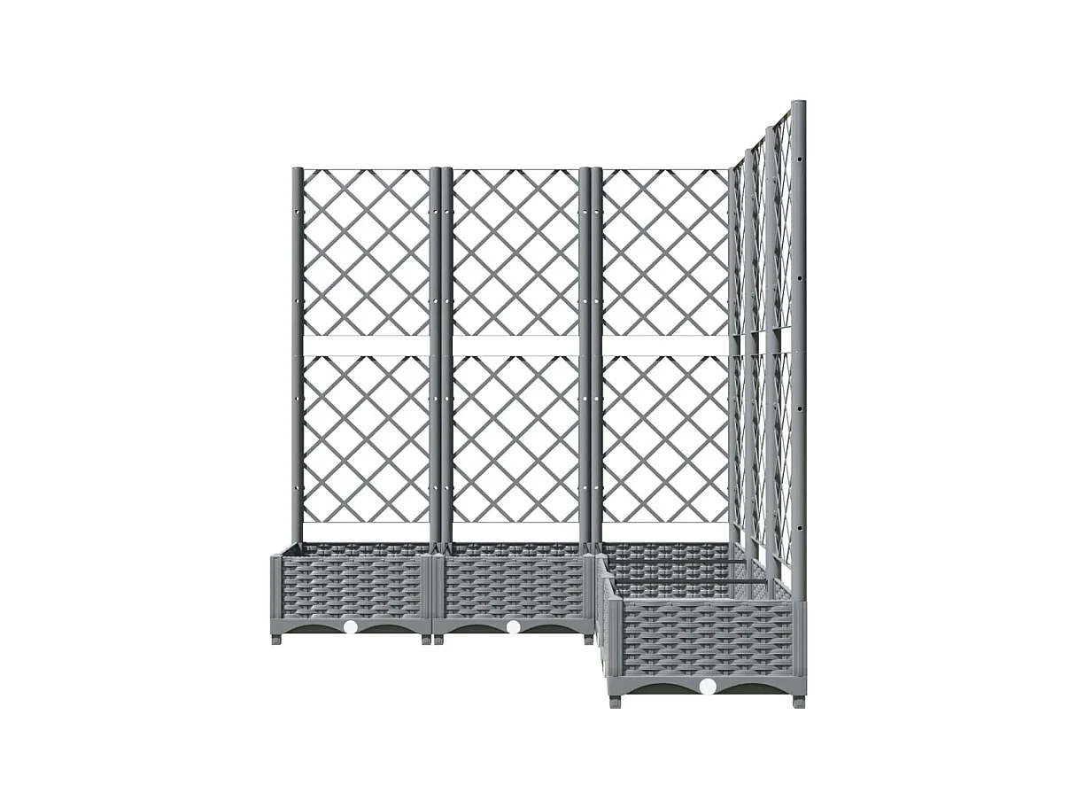 Jardinière bac lit surélevé grise 120 x 120 x 121.5 cm 02_0038340