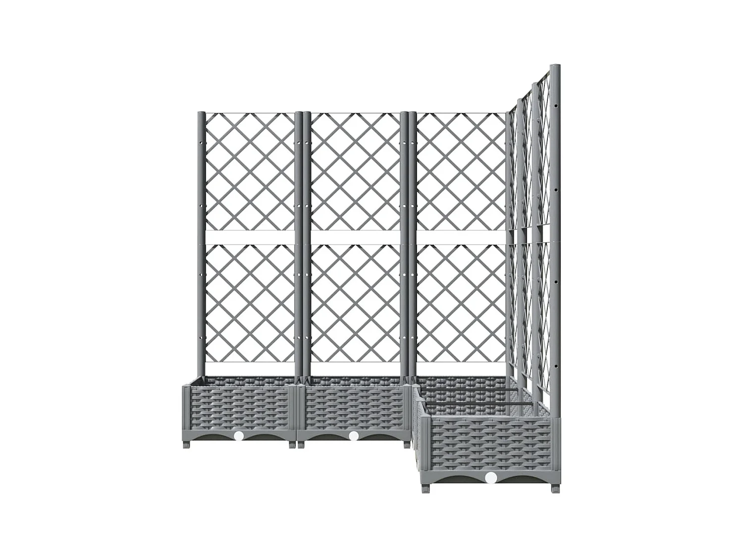 Jardinière bac lit surélevé grise 120 x 120 x 121.5 cm 02_0038340