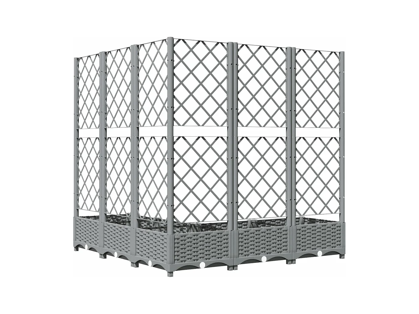 Jardinière bac lit surélevé grise 120 x 120 x 121.5 cm 02_0038340