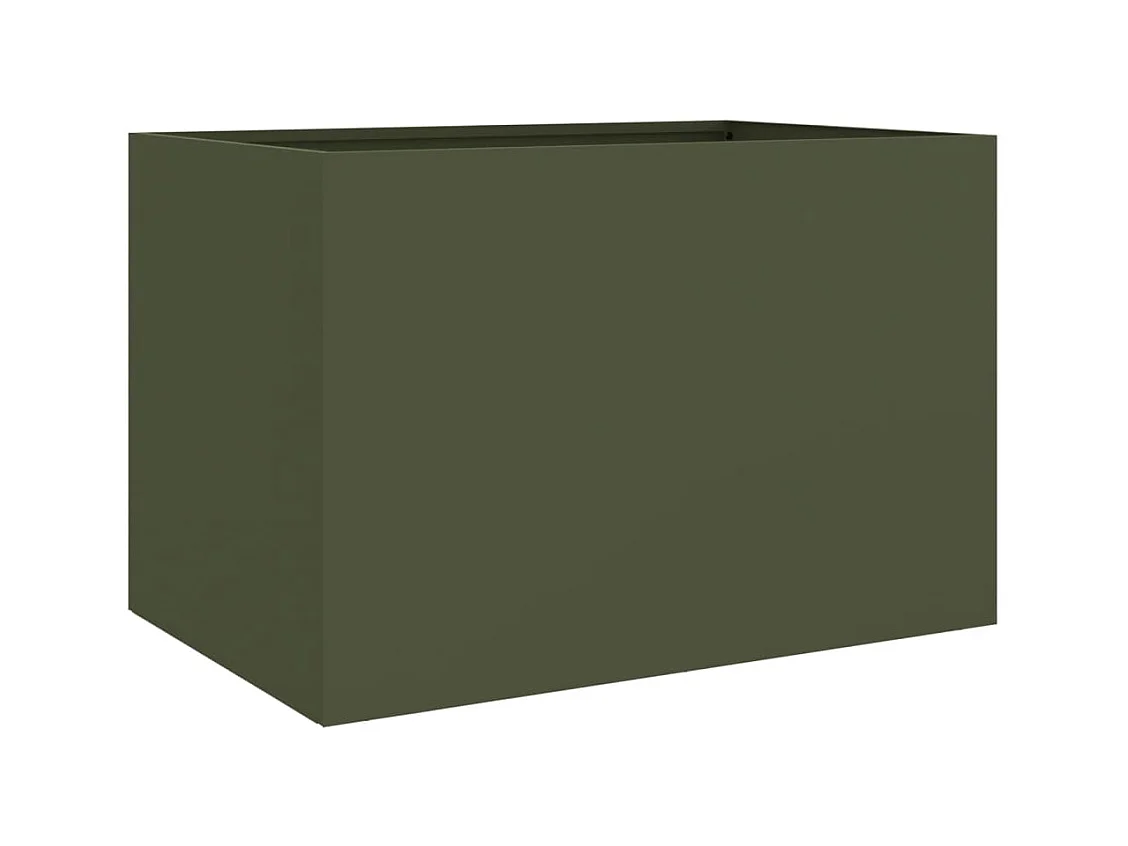 Bandeja para plantador canteiro elevado plantas flores terraço jardim azeitona 62 x 40 x 39 cm aço verde 02_0038706