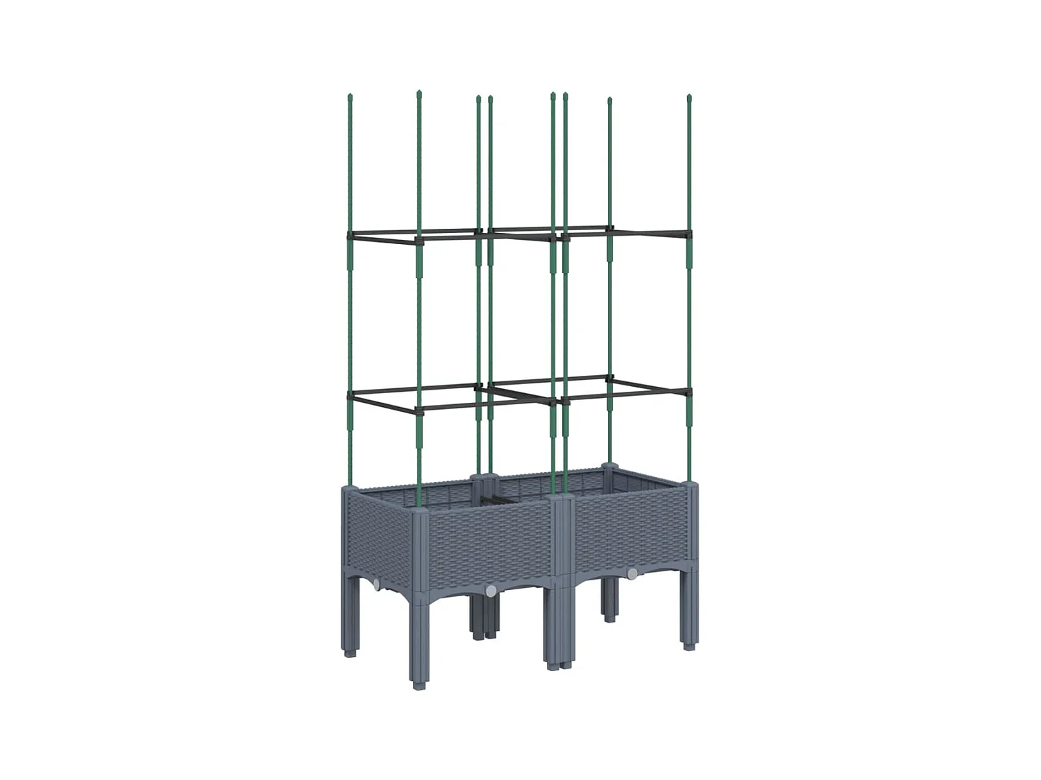 Jardinière bac lit surélevé grise 80 x 40 x 142 cm 02_0038314
