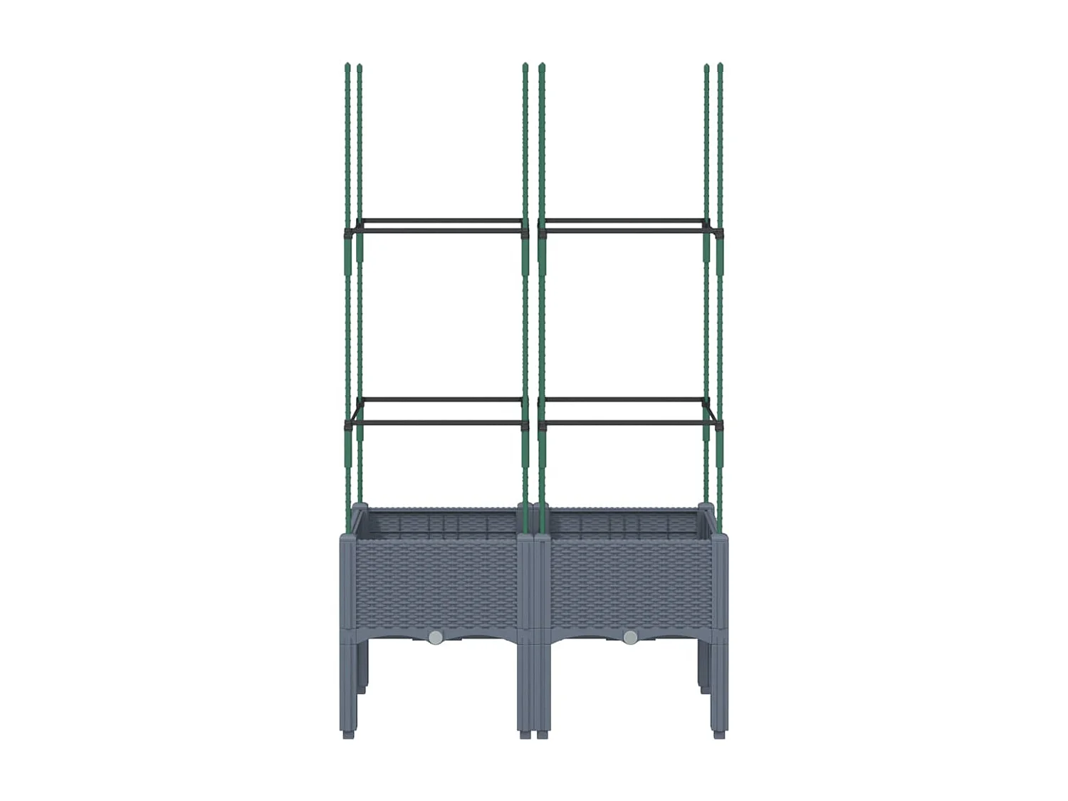 Fioriera rialzata per piante fiori patio giardino con traliccio 80 x 40 x 142,5 cm PP grigio 02_0038314