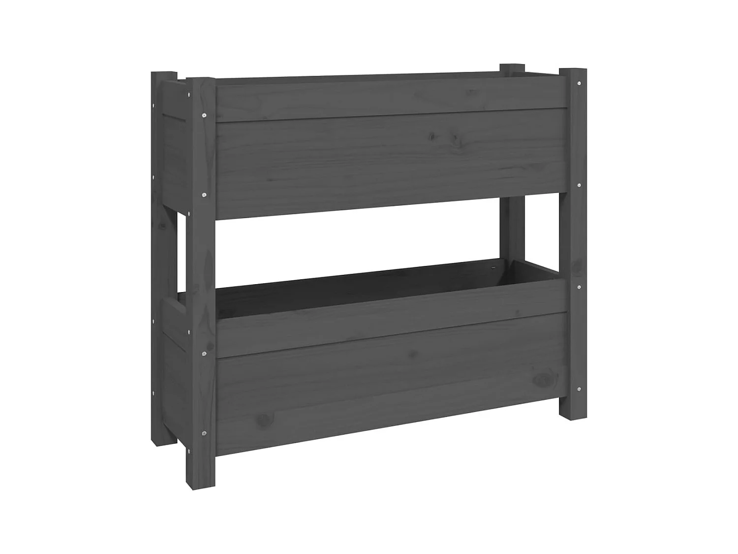 Vassoio per fioriera aiuola rialzata piante fiori terrazza giardino 77 x 25 x 66 cm legno massello di pino grigio 02_0037851