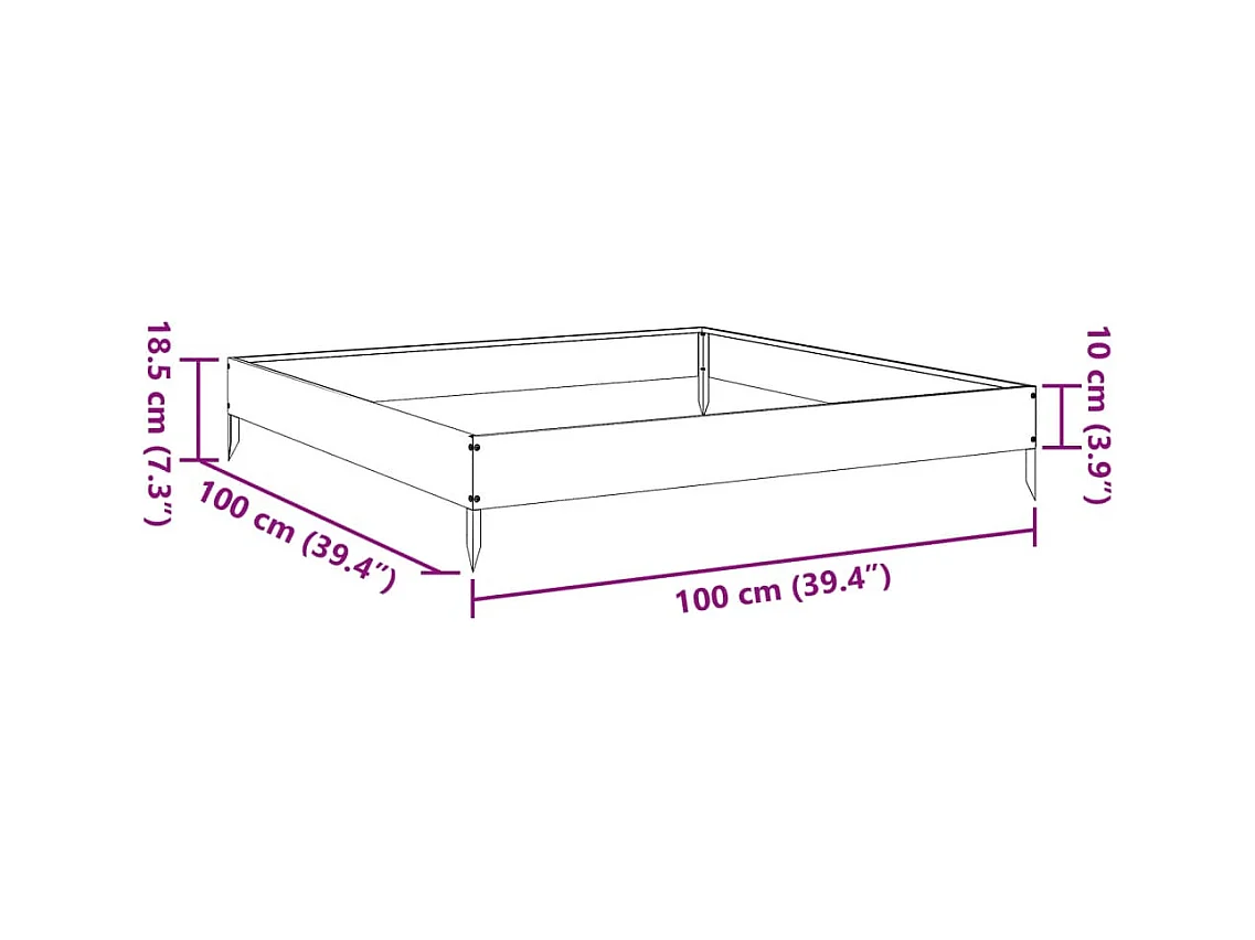 Jardinière bac lit surélevé 100 x 100 x 45430 cm 02_0039255