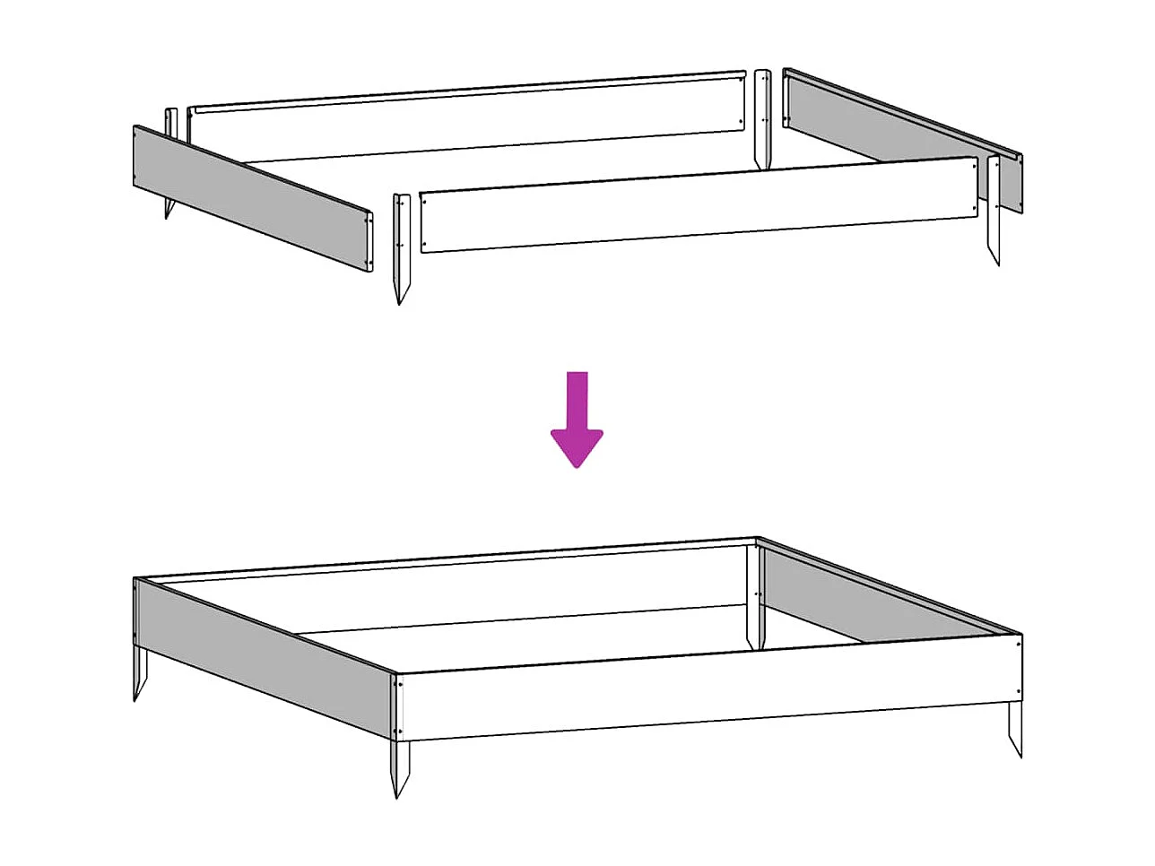 Macetero bancal elevado plantas flores terraza jardín jardín 100 x 100 x 18,5 cm acero antracita 02_0039255