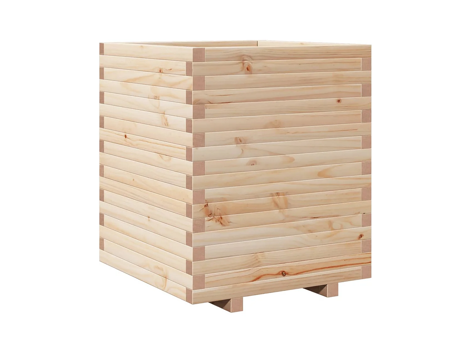 Macetero bancal elevado plantas flores terraza jardín 60 x 60 x 72 cm madera maciza de pino marrón 02_0037730