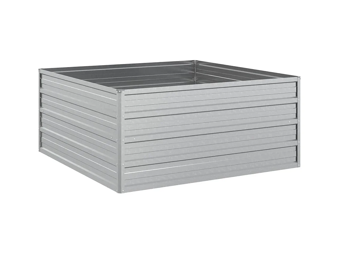 Vassoio per fioriera aiuola rialzata piante fiori terrazza giardino giardino 100 x 100 x 45 cm argento acciaio zincato Argento 02_0039293