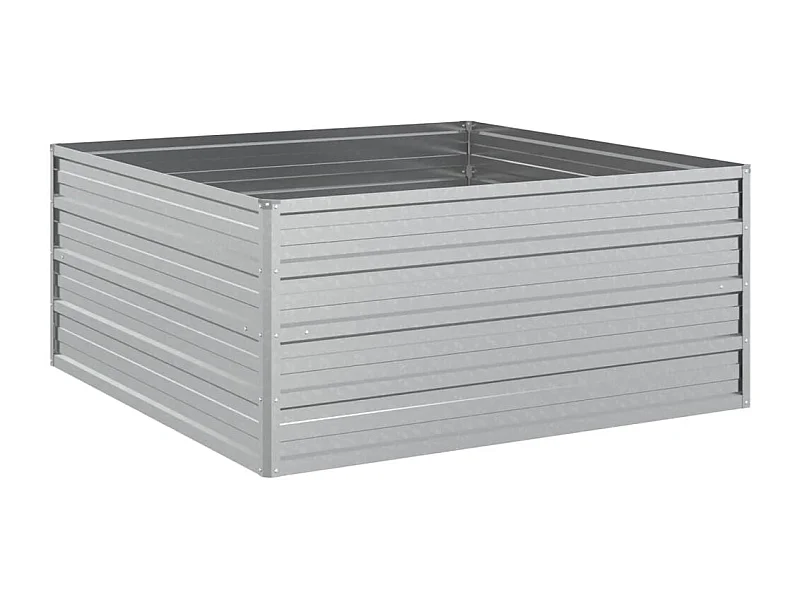 Vassoio per fioriera aiuola rialzata piante fiori terrazza giardino giardino 100 x 100 x 45 cm argento acciaio zincato Argento 02_0039293