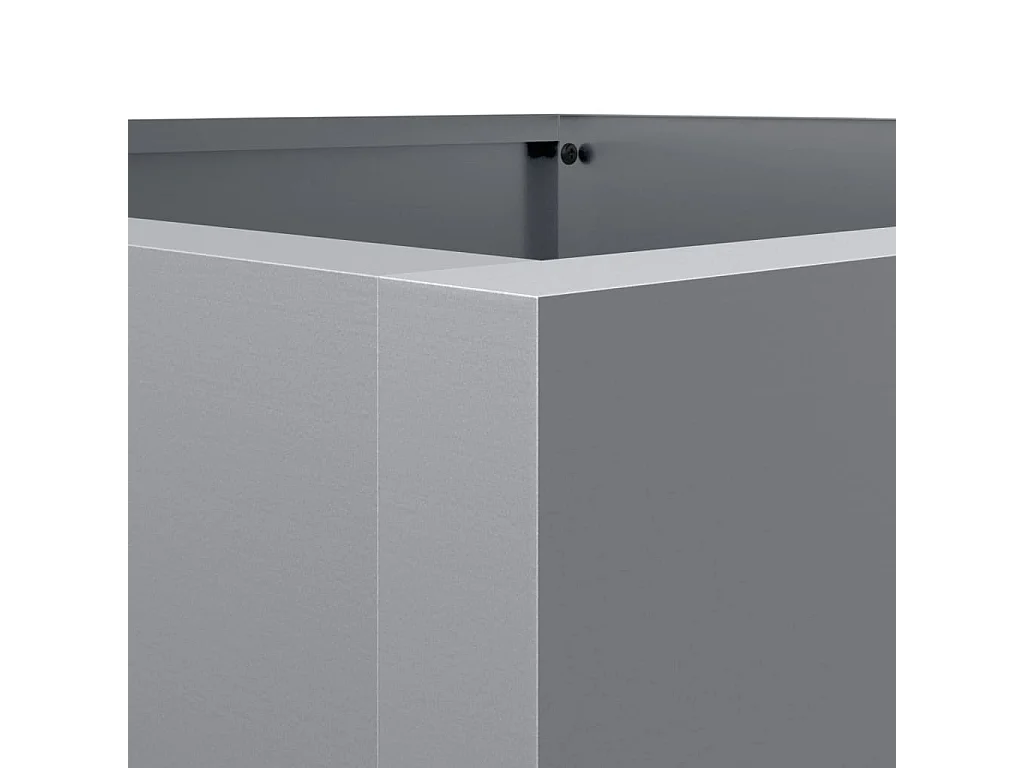 Plantador bandeja elevada plantas flores terraço jardim prata 42 x 38 x 75 cm aço galvanizado prata 02_0038066