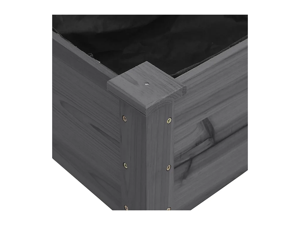 Portafioriera aiuola rialzata piante fiori terrazzo giardino su ruote con rivestimento 71 x 37 x 80 cm legno abete grigio 02_0038728