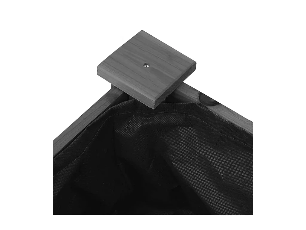 Portafioriera aiuola rialzata piante fiori terrazzo giardino su ruote con rivestimento 71 x 37 x 80 cm legno abete grigio 02_0038728