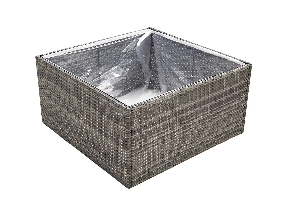 Jardinière bac lit surélevé résine grise 80 x 80 x 40 cm 02_0037908