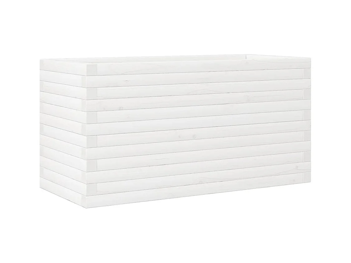 Jardinière bac lit surélevé bois blanche 90 x 40 x 46 cm 02_0037981