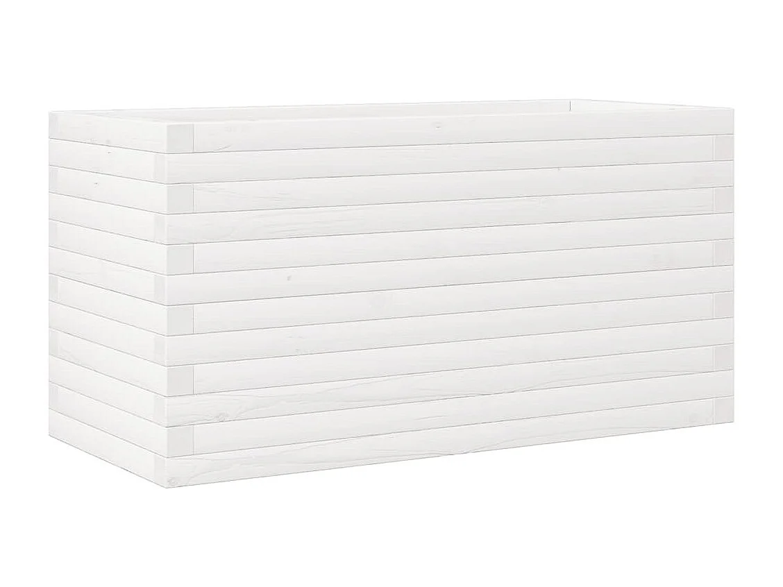 Macetero bancal elevado plantas flores terraza jardín 90 x 40 x 46 cm madera maciza de pino blanco 02_0037981