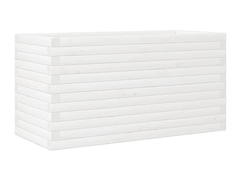 Macetero bancal elevado plantas flores terraza jardín 90 x 40 x 46 cm madera maciza de pino blanco 02_0037981