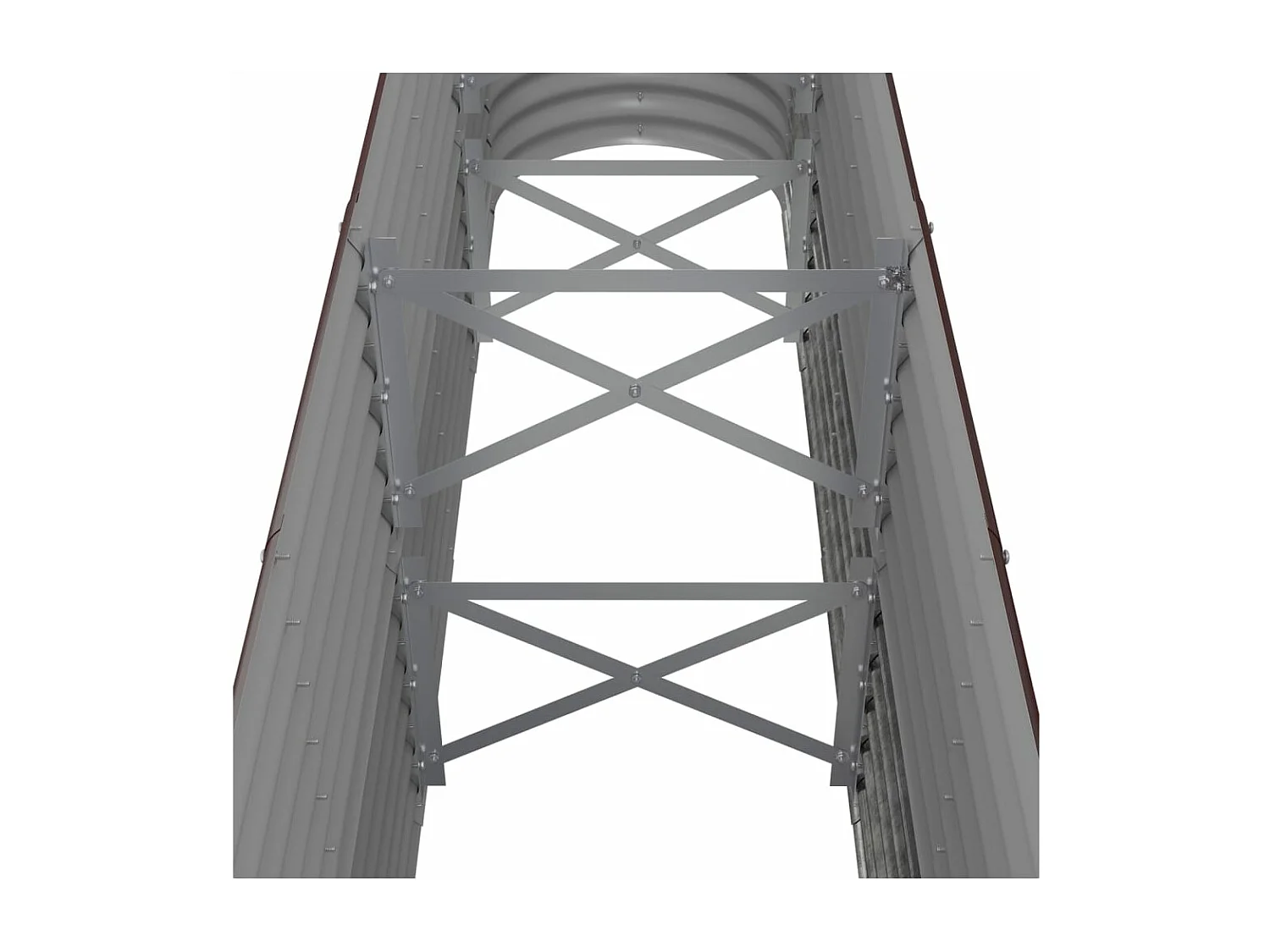 Macetero bancal elevado plantas flores terraza jardín jardín acero con recubrimiento en polvo marrón 02_0039542