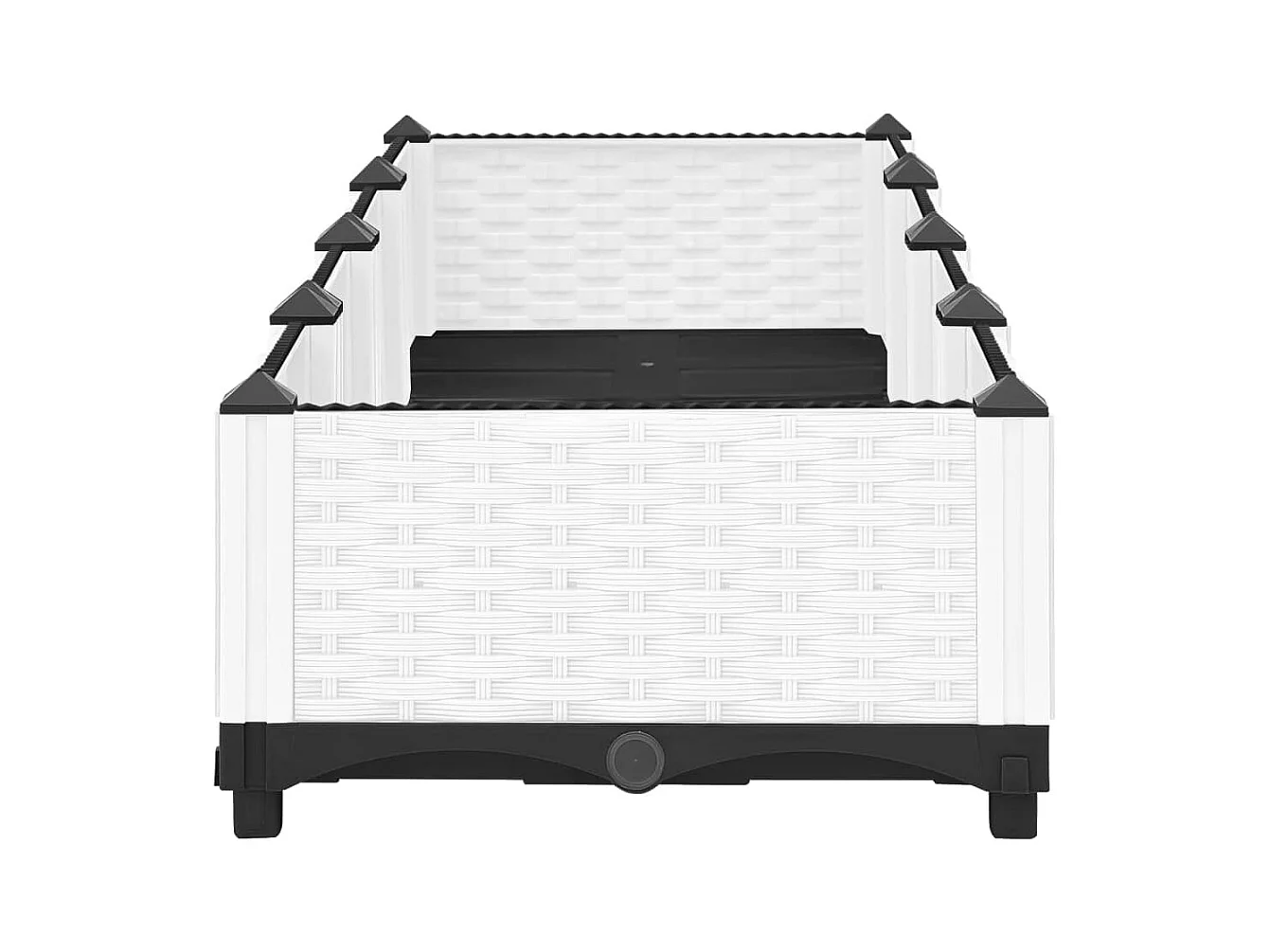 Vassoio per fioriera aiuola rialzata piante fiori terrazza giardino 160 x 40 x 23 cm polipropilene bianco 02_0039212