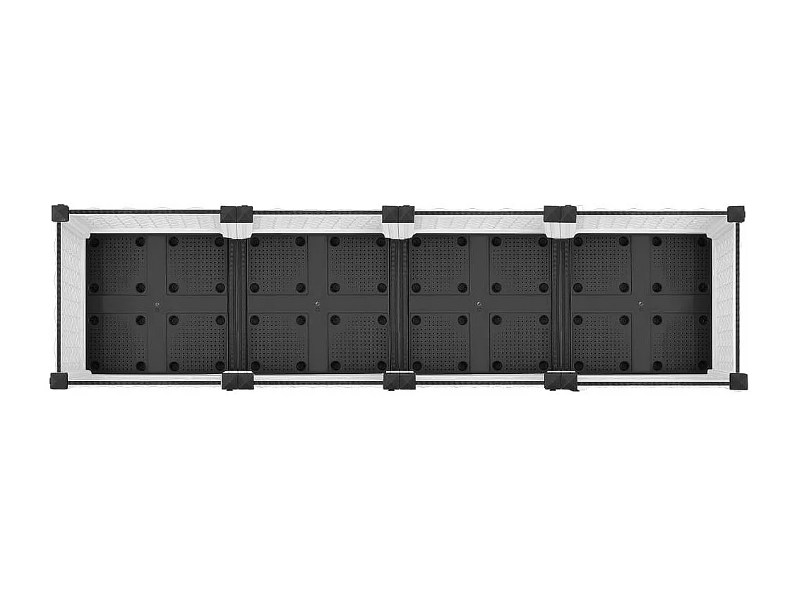 Bandeja para plantador de plantas com canteiro elevado flores terraço jardim 160 x 40 x 23 cm polipropileno branco 02_0039212