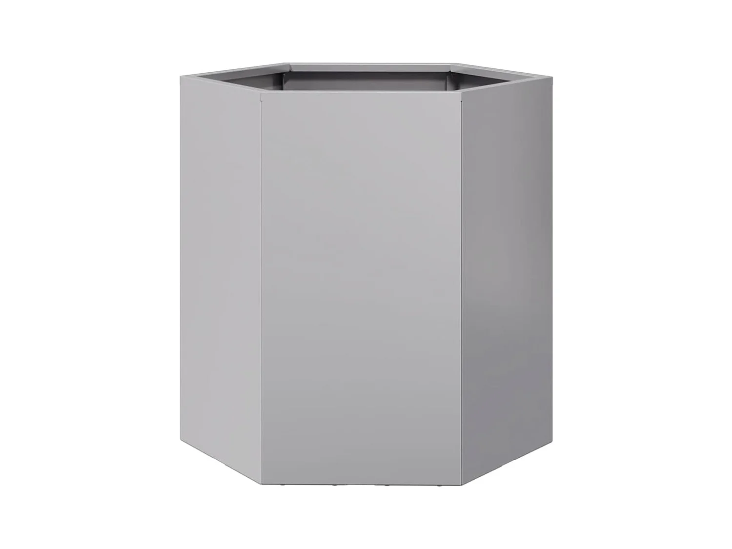 Vaso per fioriera aiuola rialzata piante fiori terrazzo giardino esagono 46 x 40 x 45 cm acciaio zincato Argento 02_0038646