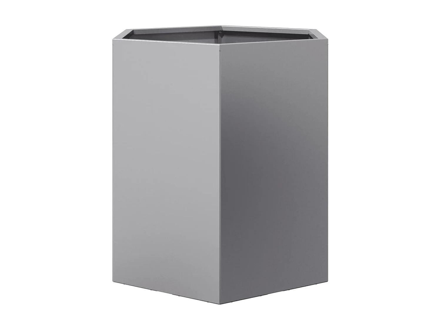 Macetero bancal elevado plantas flores terraza jardín hexagonal 46 x 40 x 45 cm acero galvanizado Plata 02_0038646