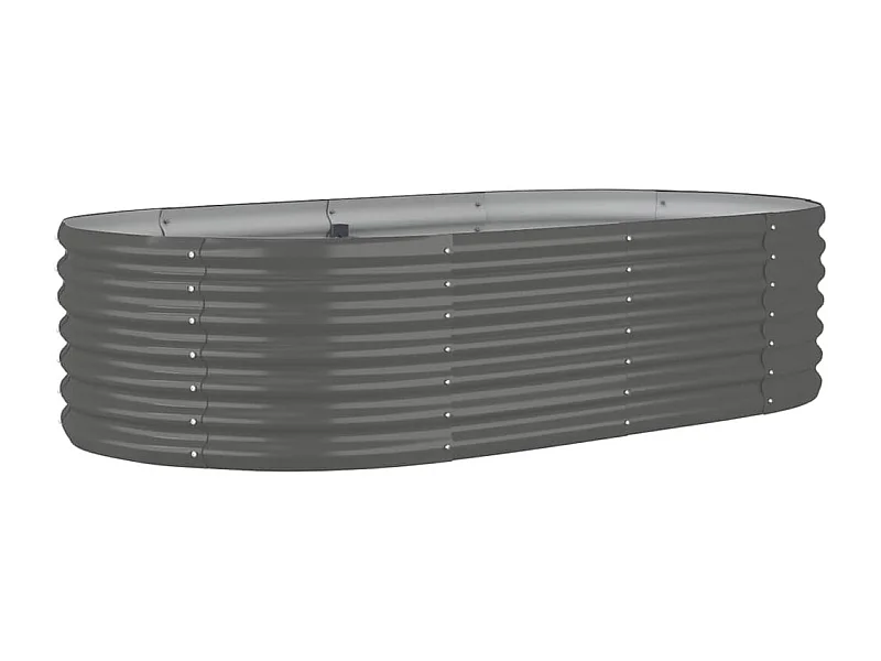 Vassoio per fioriera aiuola rialzata piante fiori terrazza giardino giardino acciaio verniciato a polvere 152 x 80 x 36 cm grigio 02_0039582