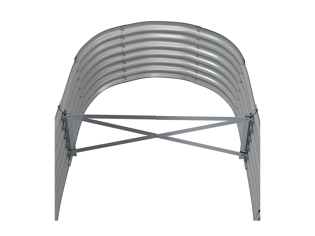 Vassoio per fioriera aiuola rialzata piante fiori terrazza giardino giardino acciaio verniciato a polvere 152 x 80 x 36 cm grigio 02_0039582