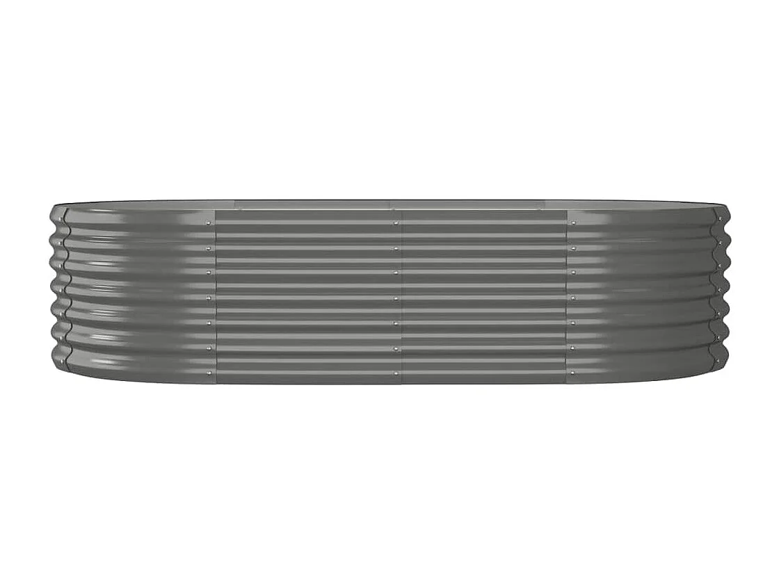 Canteiro elevado para plantas e flores adequado para pátios e jardins aço revestido a pó 152 x 80 x 36 cm cinza 02_0039582