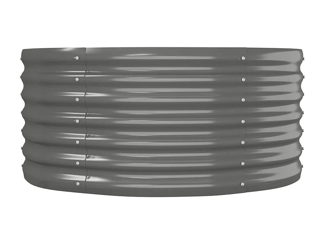 Canteiro elevado para plantas e flores adequado para pátios e jardins aço revestido a pó 152 x 80 x 36 cm cinza 02_0039582