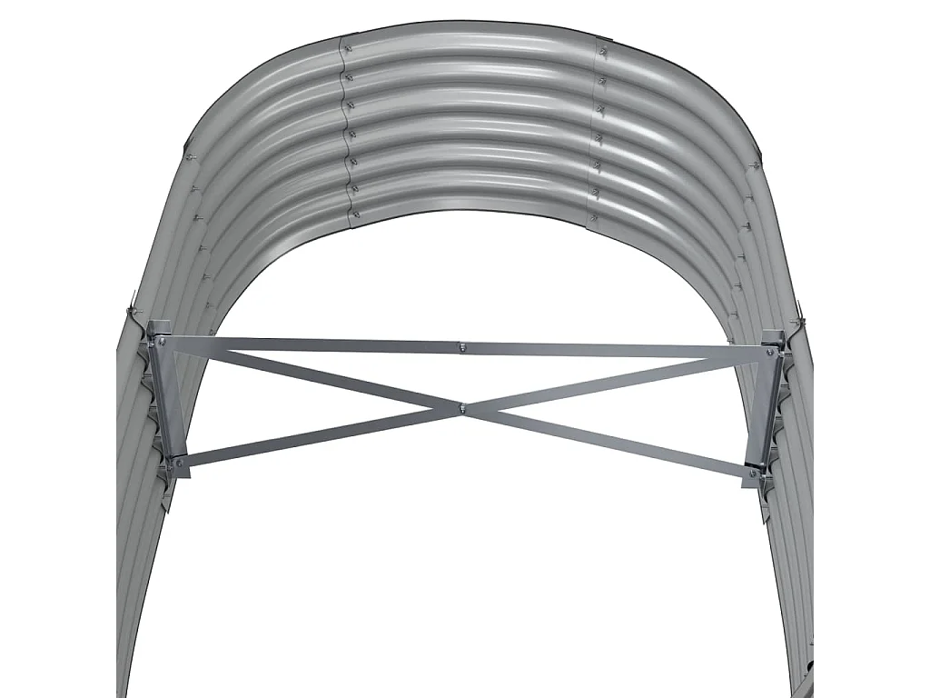 Canteiro elevado para plantas e flores adequado para pátios e jardins aço revestido a pó 152 x 80 x 36 cm cinza 02_0039582