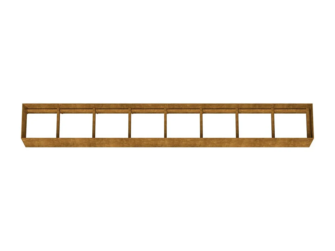 Jardineira canteiro elevado plantas flores terraço jardim 360 x 40 x 40 cm aço corten castanho 02_0039437