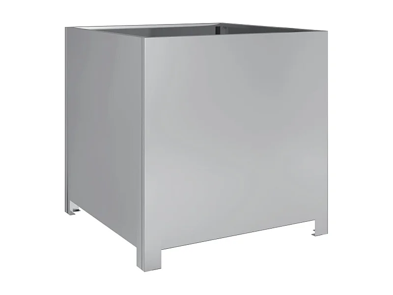 Jardinera bancal elevado plantas flores terraza jardín 50 x 50 x 50 cm acero galvanizado Plata 02_0037659