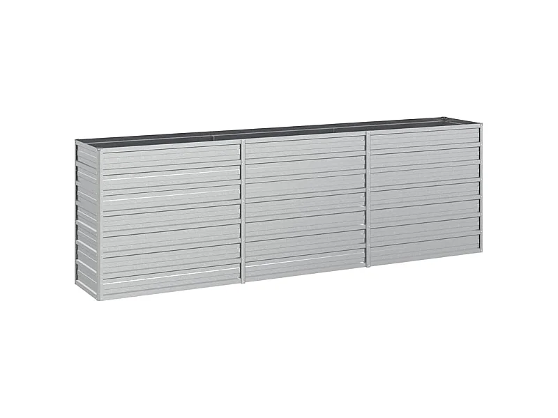 Jardinière bac lit surélevé argenté 240 x 40 x 77 cm 02_0039411