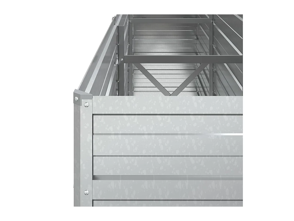 Jardinière bac lit surélevé argenté 240 x 40 x 77 cm 02_0039411