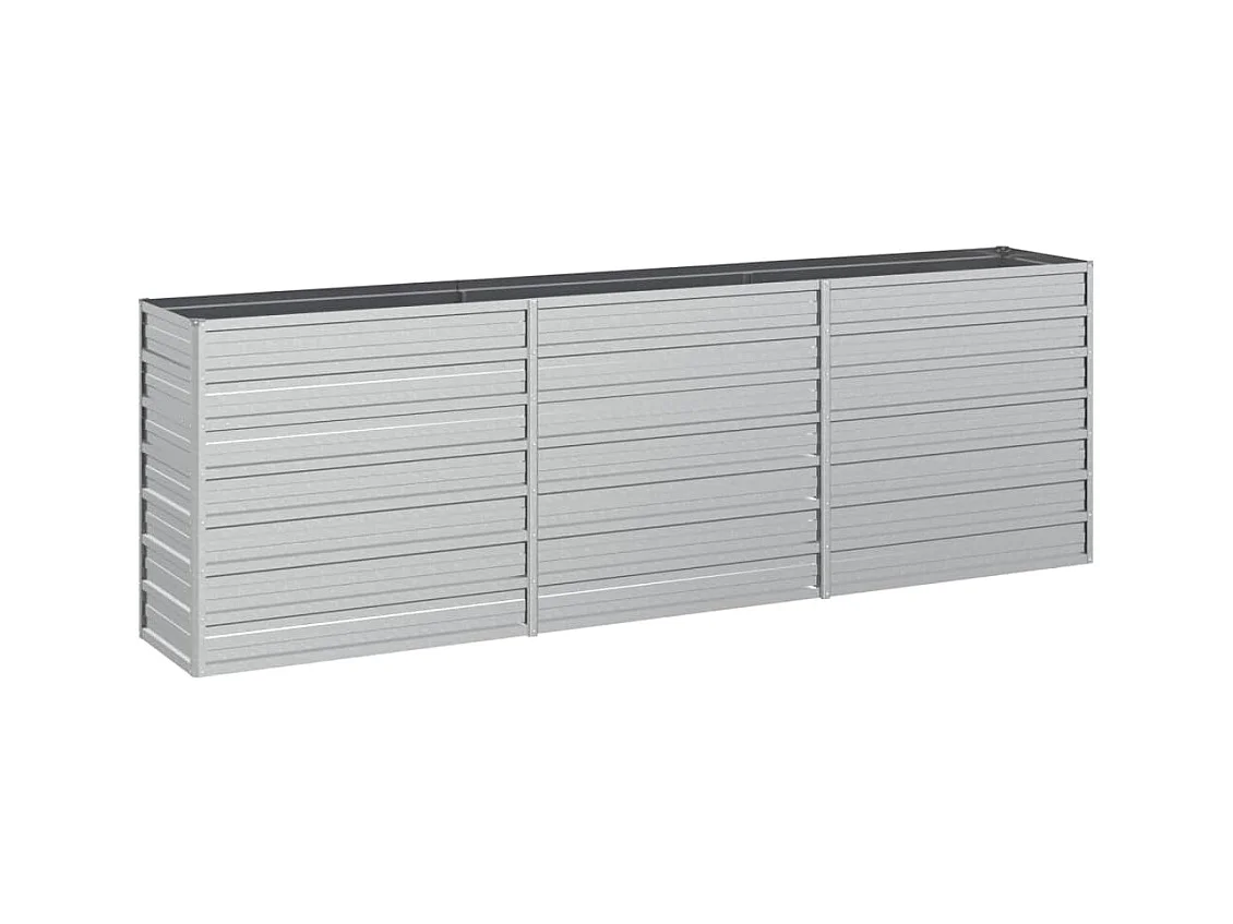 Bandeja para plantador canteiro elevado plantas flores terraço jardim jardim 240 x 40 x 77 cm aço galvanizado prata prata 02_0039411