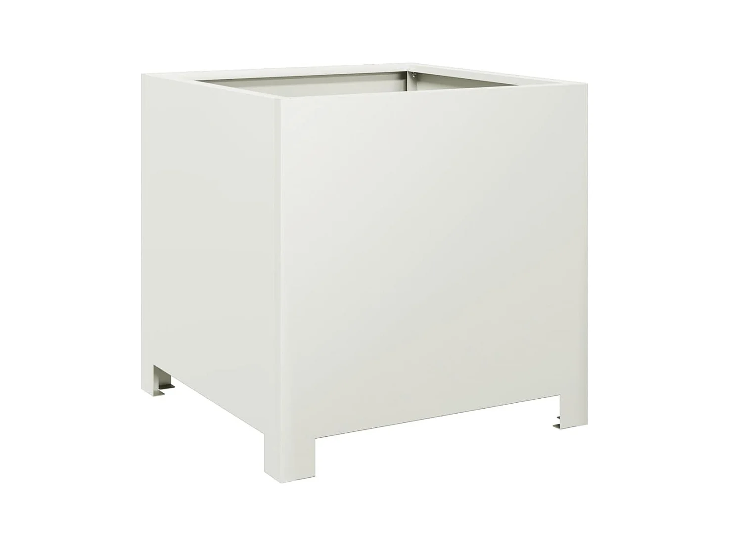 Vassoio per fioriera aiuola rialzata piante fiori terrazza giardino 40 x 40 x 40 cm acciaio bianco 02_0037539