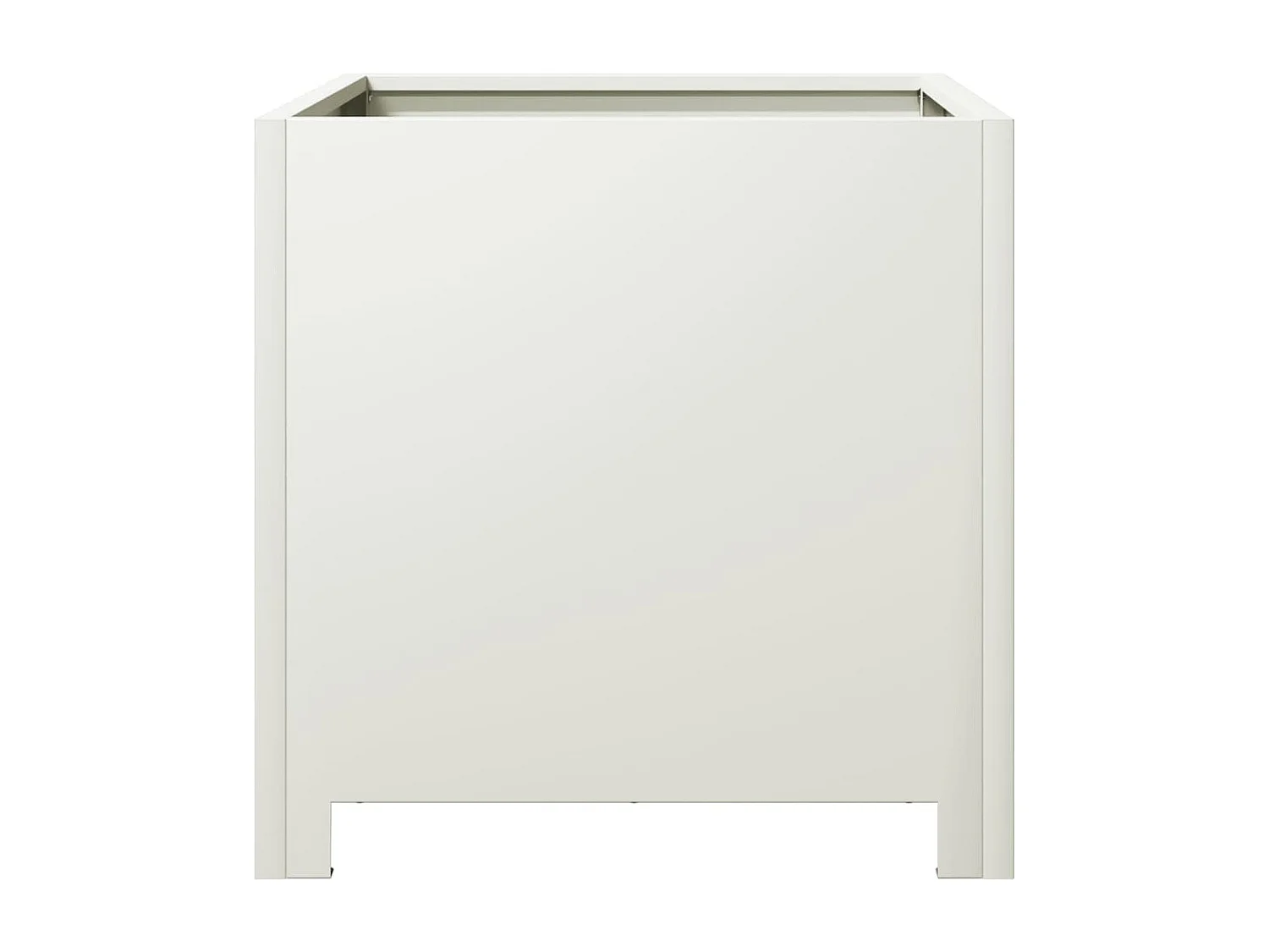 Macetero bancal elevado plantas flores terraza jardín 40 x 40 x 40 cm blanco acero 02_0037539