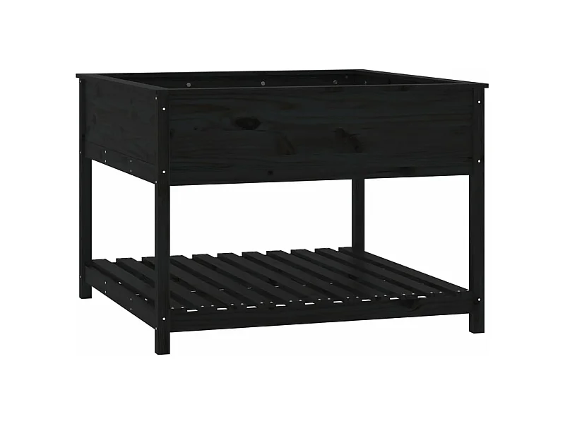 Jardinière bac lit surélevé bois marron 111.5 x 111.5 x 81 cm 02_0038614