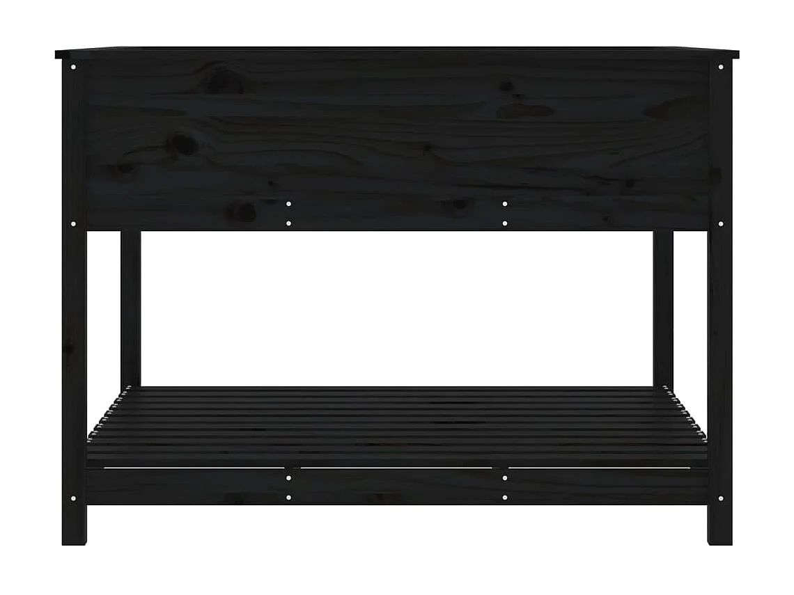 Vassoio per fioriera aiuola rialzata piante fiori terrazza giardino e scaffale 111,5 x 111,5 x 81 cm legno massello di pino nero 02_0038614